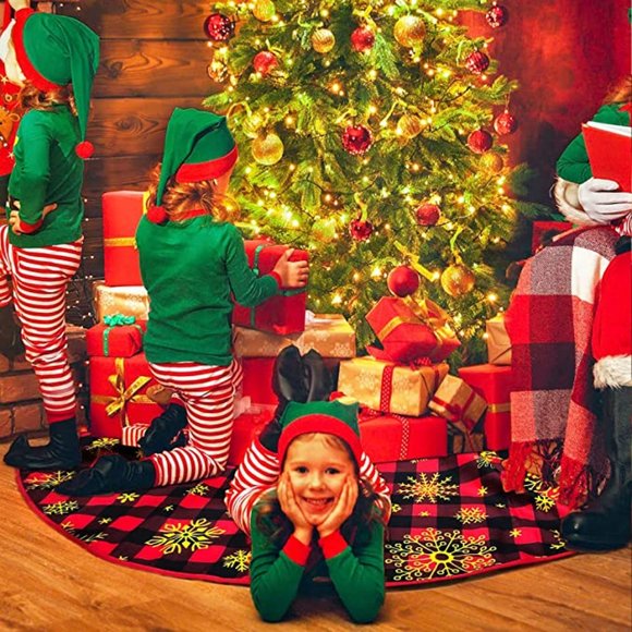 NEW 48 Inches Buffalo Plaid Christmas Tree Skirt - Picture 8 of 10